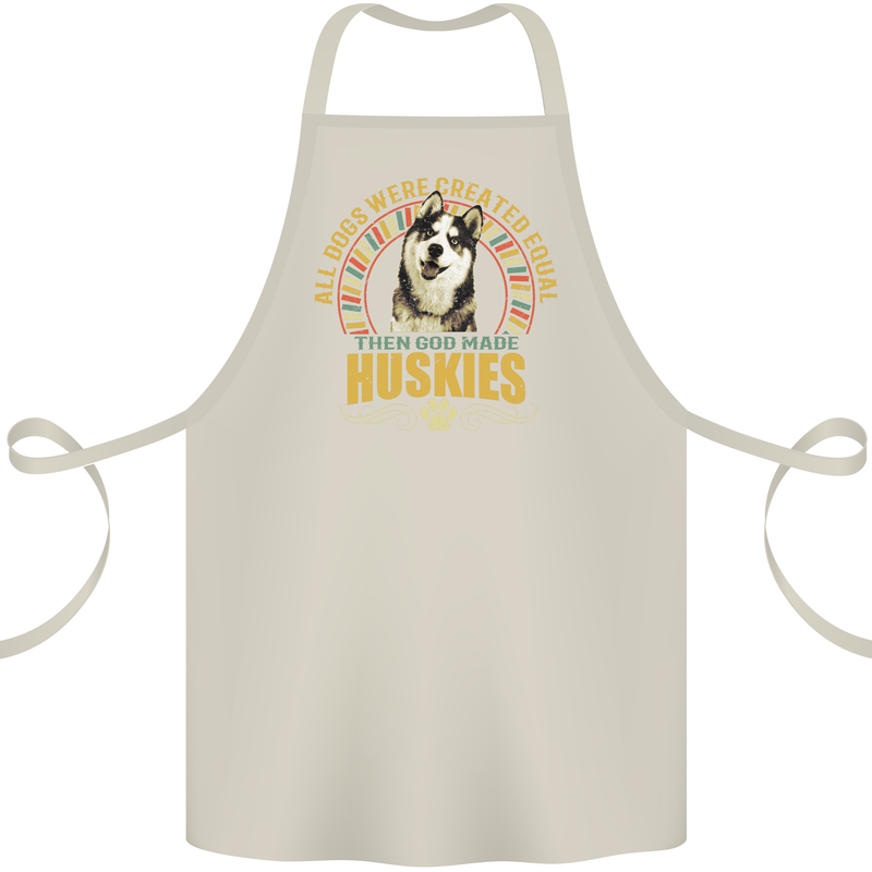 A Huskies Dog Cotton Apron 100% Organic Natural