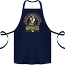 A Huskies Dog Cotton Apron 100% Organic Navy Blue
