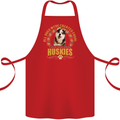 A Huskies Dog Cotton Apron 100% Organic Red