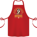 A Huskies Dog Cotton Apron 100% Organic Red