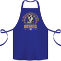 A Huskies Dog Cotton Apron 100% Organic Royal Blue