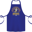 A Huskies Dog Cotton Apron 100% Organic Royal Blue