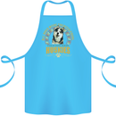 A Huskies Dog Cotton Apron 100% Organic Turquoise