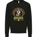 A Huskies Dog Kids Sweatshirt Jumper Black