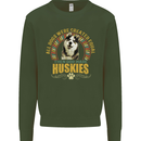 A Huskies Dog Kids Sweatshirt Jumper Forest Green