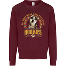 A Huskies Dog Kids Sweatshirt Jumper Maroon