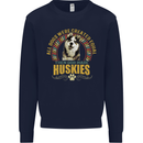 A Huskies Dog Kids Sweatshirt Jumper Navy Blue