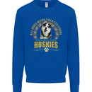 A Huskies Dog Kids Sweatshirt Jumper Royal Blue