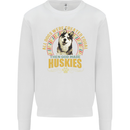 A Huskies Dog Kids Sweatshirt Jumper White