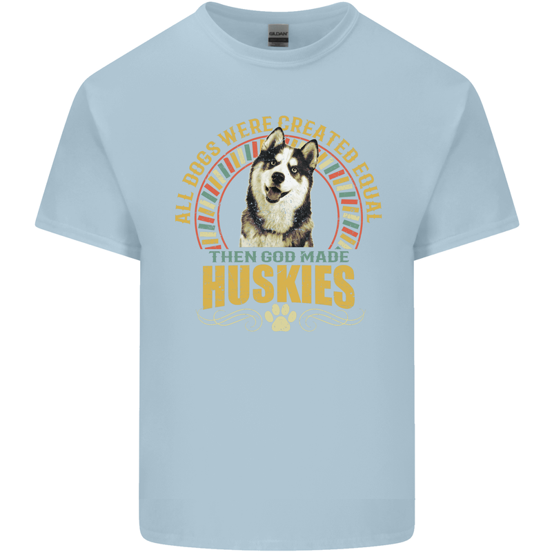 A Huskies Dog Kids T-Shirt Childrens Light Blue