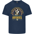 A Huskies Dog Kids T-Shirt Childrens Navy Blue