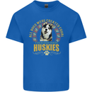 A Huskies Dog Kids T-Shirt Childrens Royal Blue