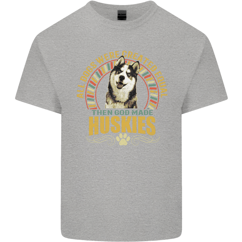A Huskies Dog Kids T-Shirt Childrens Sports Grey