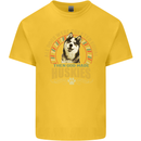 A Huskies Dog Kids T-Shirt Childrens Yellow