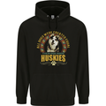 A Huskies Dog Mens 80% Cotton Hoodie Black