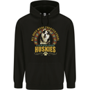 A Huskies Dog Mens 80% Cotton Hoodie Black