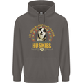 A Huskies Dog Mens 80% Cotton Hoodie Charcoal