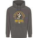 A Huskies Dog Mens 80% Cotton Hoodie Charcoal