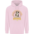 A Huskies Dog Mens 80% Cotton Hoodie Light Pink