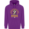 A Huskies Dog Mens 80% Cotton Hoodie Purple