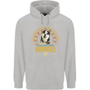 A Huskies Dog Mens 80% Cotton Hoodie Sports Grey