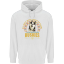 A Huskies Dog Mens 80% Cotton Hoodie White