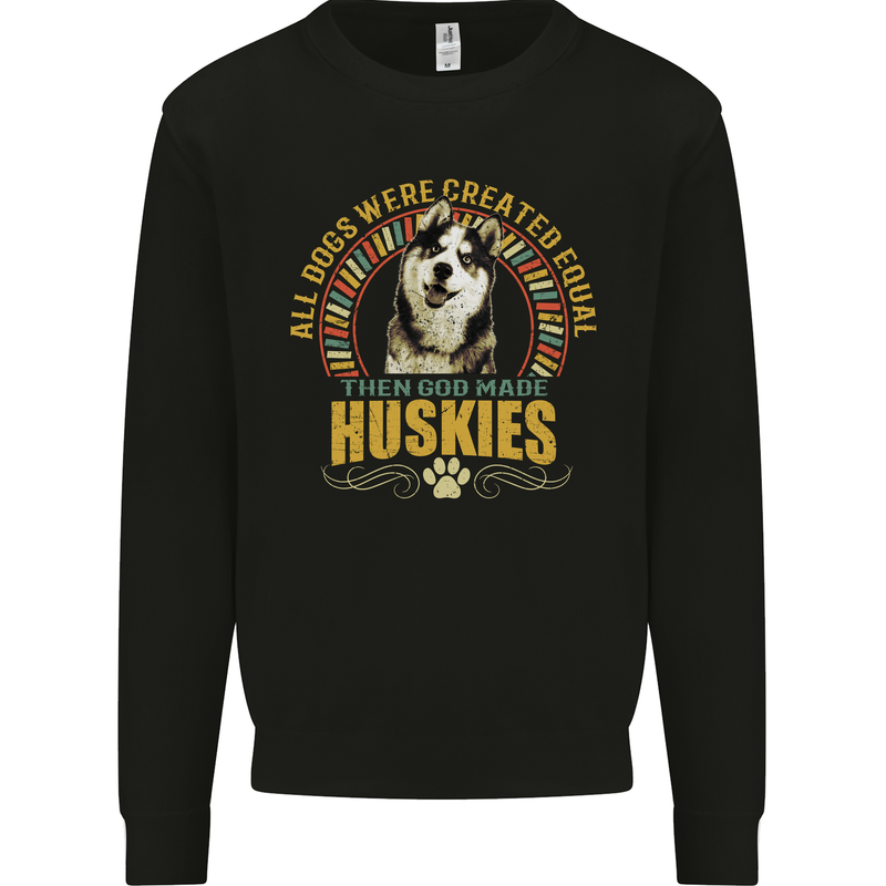 A Huskies Dog Mens Sweatshirt Jumper Black