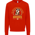 A Huskies Dog Mens Sweatshirt Jumper Bright Red