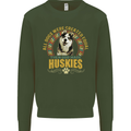 A Huskies Dog Mens Sweatshirt Jumper Forest Green