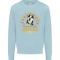 A Huskies Dog Mens Sweatshirt Jumper Light Blue