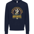 A Huskies Dog Mens Sweatshirt Jumper Navy Blue