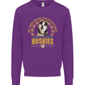 A Huskies Dog Mens Sweatshirt Jumper Purple