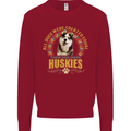 A Huskies Dog Mens Sweatshirt Jumper Red
