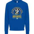A Huskies Dog Mens Sweatshirt Jumper Royal Blue