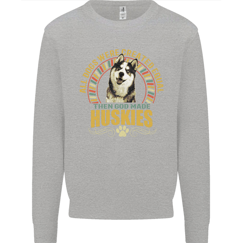 A Huskies Dog Mens Sweatshirt Jumper Sports Grey