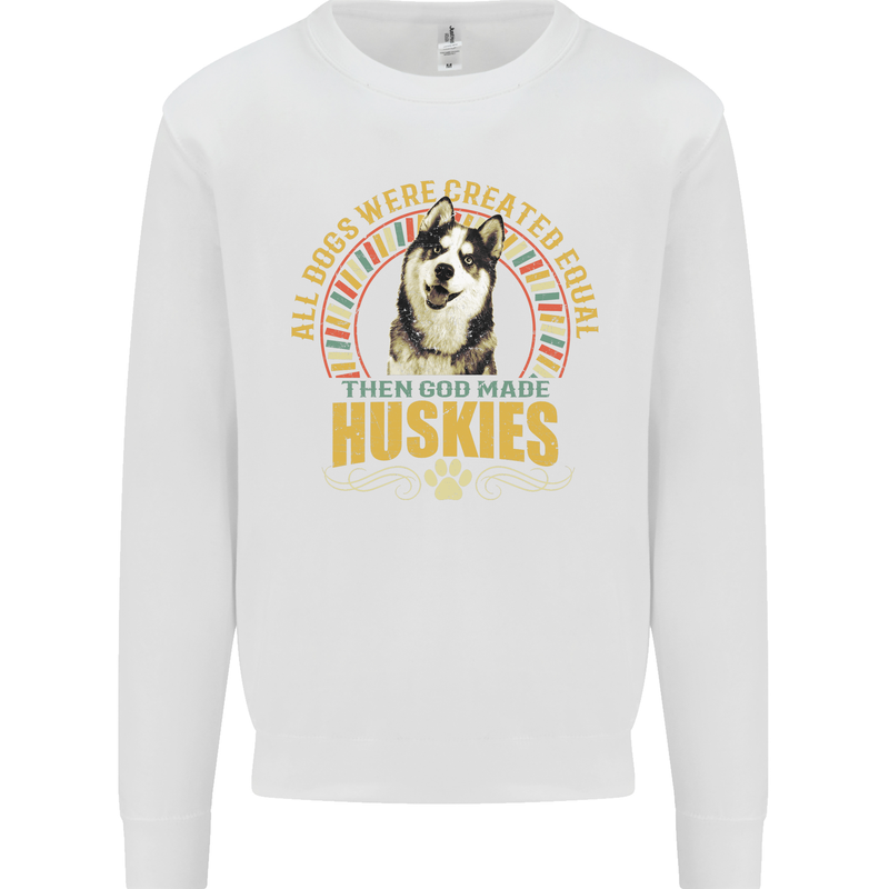 A Huskies Dog Mens Sweatshirt Jumper White