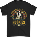A Huskies Dog Mens T-Shirt 100% Cotton Black