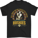 A Huskies Dog Mens T-Shirt 100% Cotton Black