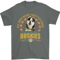 A Huskies Dog Mens T-Shirt 100% Cotton Charcoal