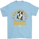 A Huskies Dog Mens T-Shirt 100% Cotton Light Blue