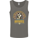 A Huskies Dog Mens Vest Tank Top Charcoal