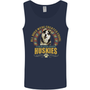 A Huskies Dog Mens Vest Tank Top Navy Blue