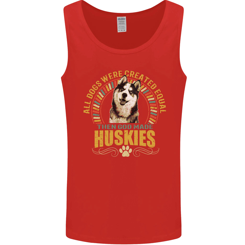A Huskies Dog Mens Vest Tank Top Red