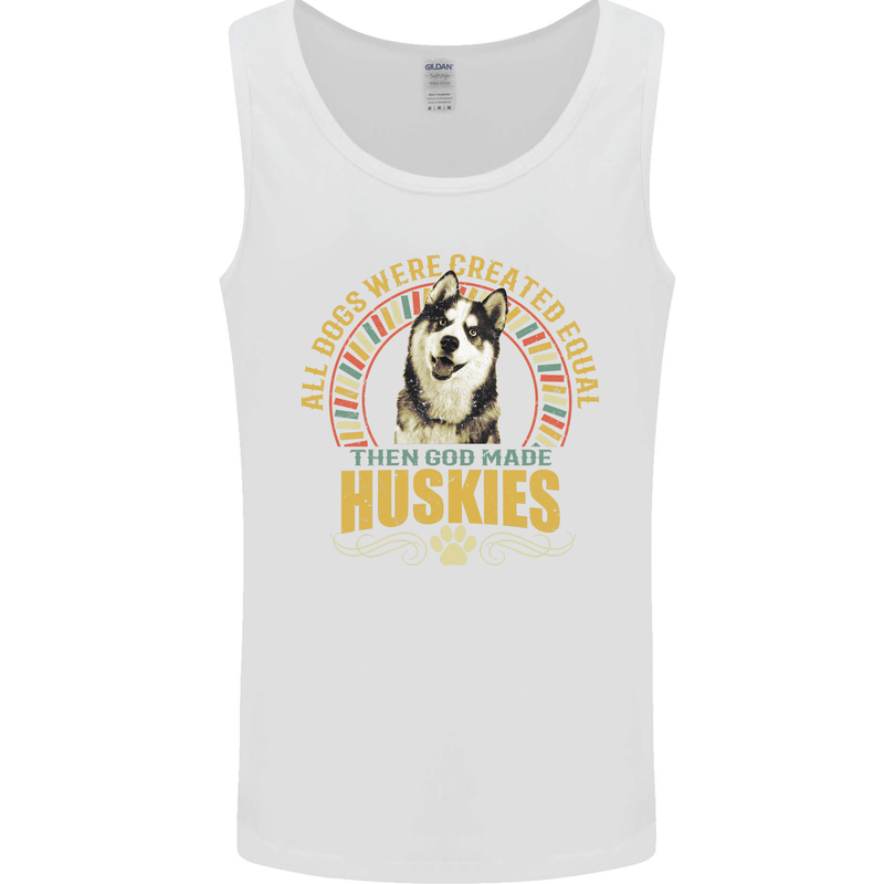 A Huskies Dog Mens Vest Tank Top White