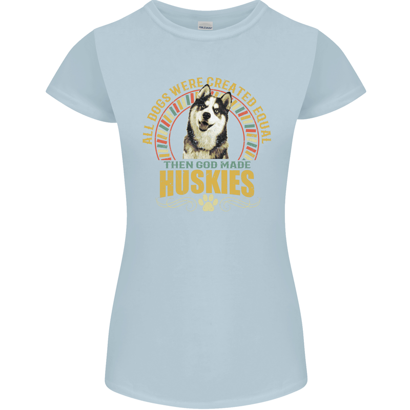 A Huskies Dog Womens Petite Cut T-Shirt Light Blue