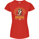 A Huskies Dog Womens Petite Cut T-Shirt Red