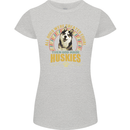 A Huskies Dog Womens Petite Cut T-Shirt Sports Grey