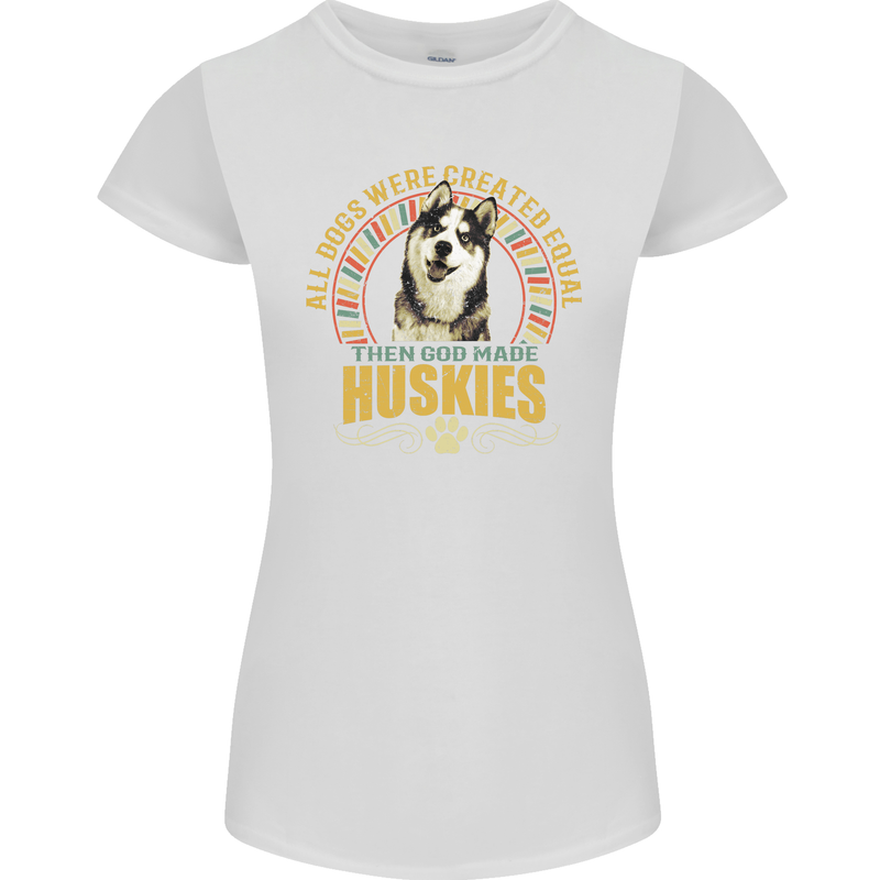 A Huskies Dog Womens Petite Cut T-Shirt White