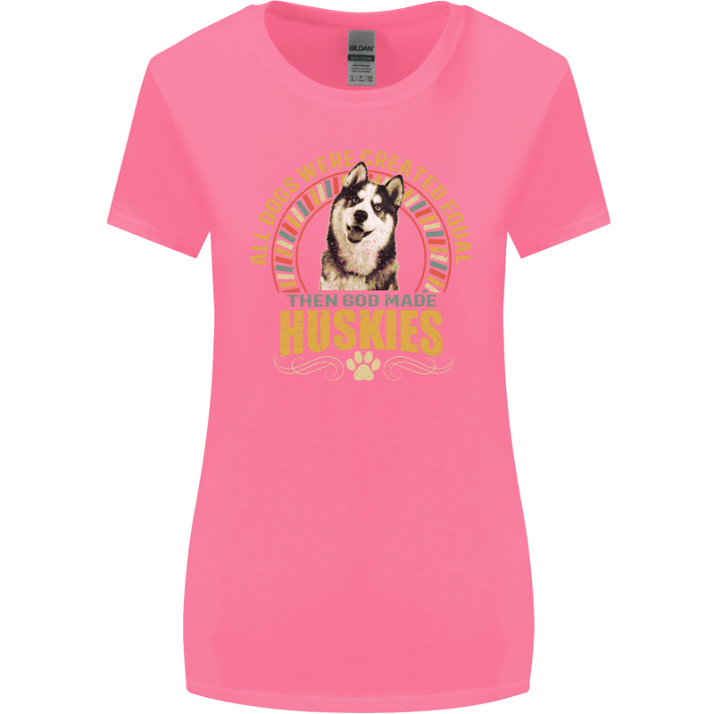 A Huskies Dog Womens Wider Cut T-Shirt Azalea