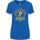 A Huskies Dog Womens Wider Cut T-Shirt Royal Blue